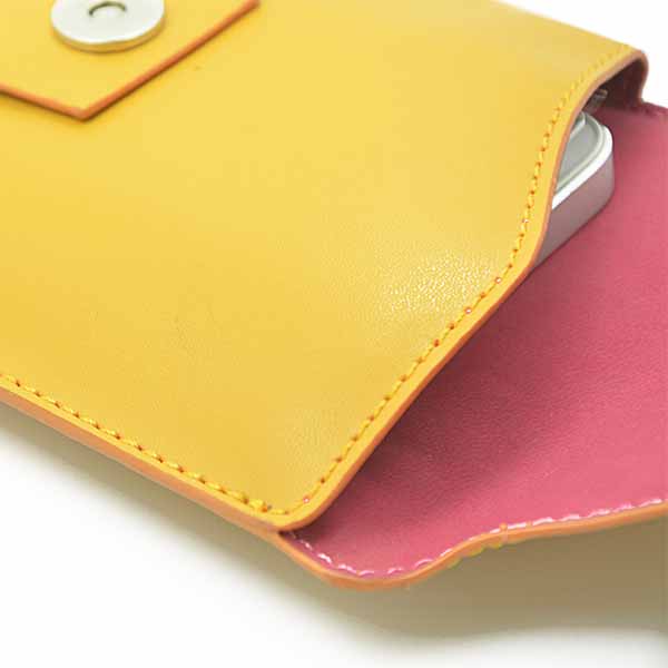 Universal Leather Wallet Phone Case-Yellow