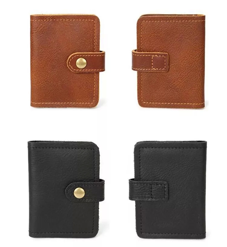 Good Quality Handmade Genuine Leather Two Fold Small Accessory W