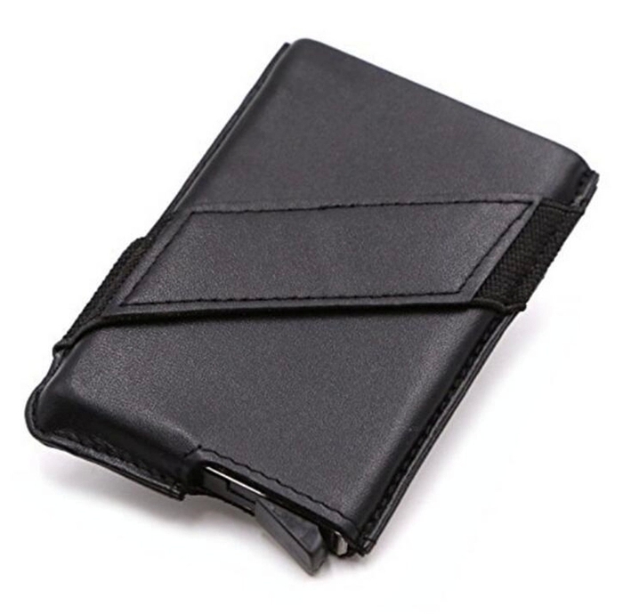 Wholesale custom latest design leather card holder, aluminum aut